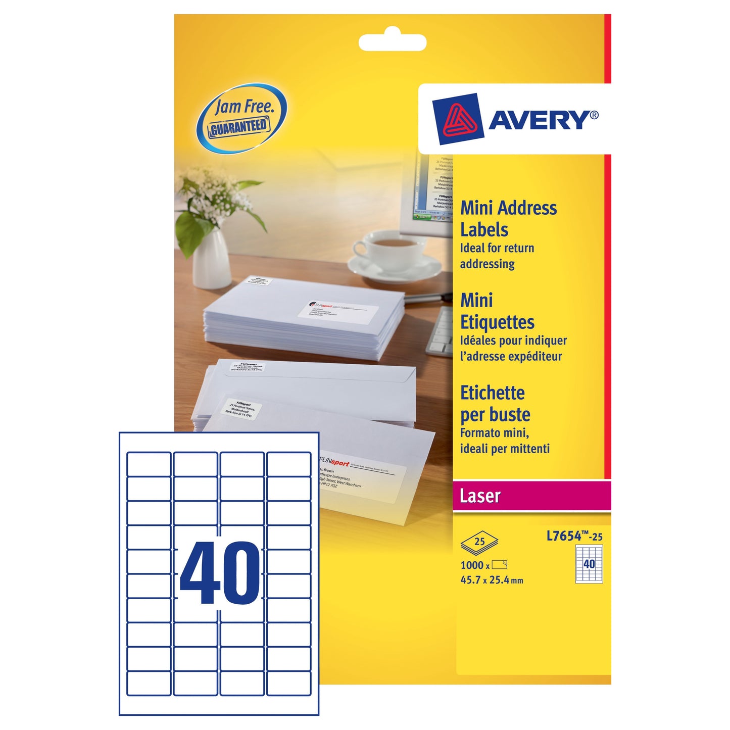 Avery Lsr Mini Lbl Wht L7654-25 - Avery