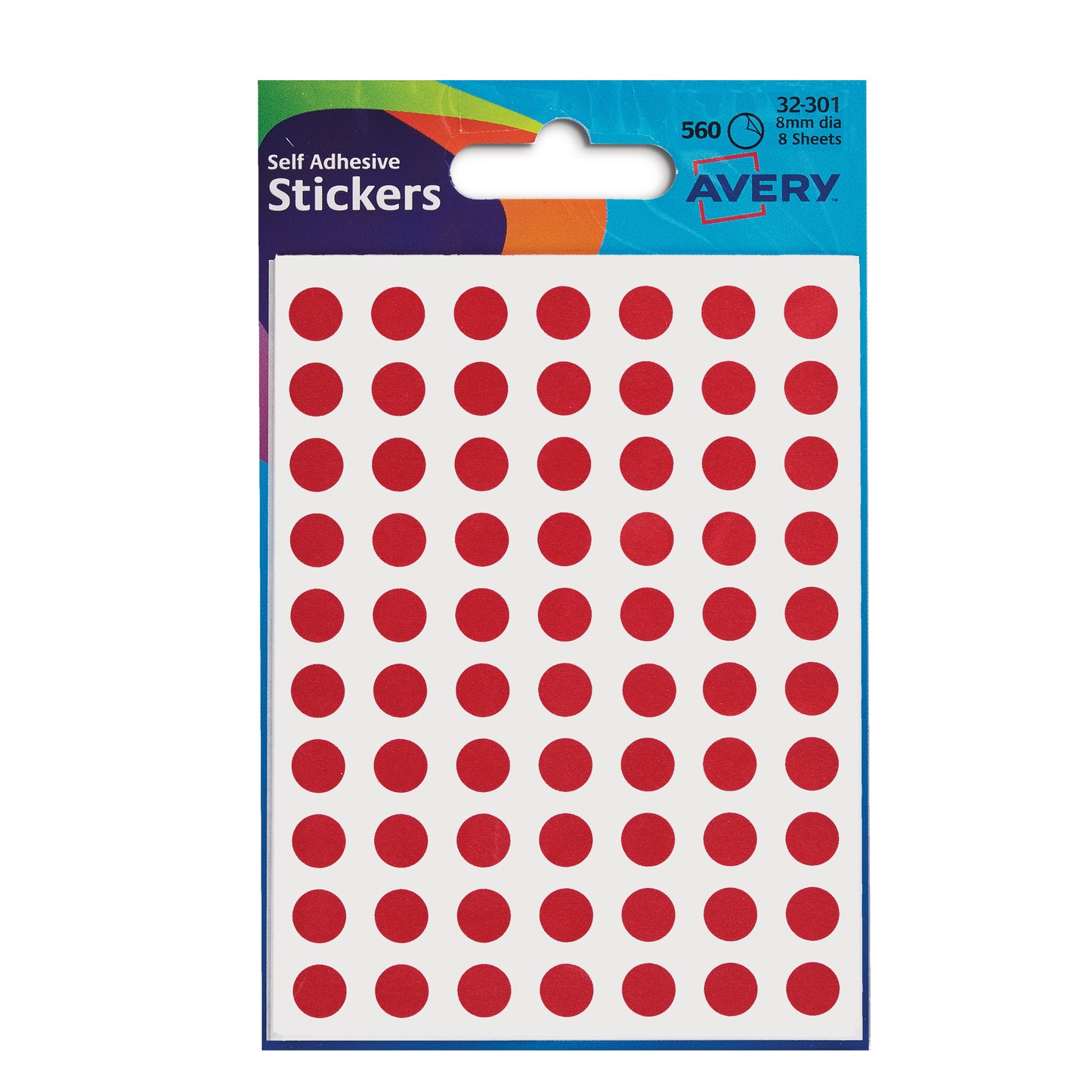 Avery Circle Label 8mm Red (520) 32-301 Pack of 10 - Avery