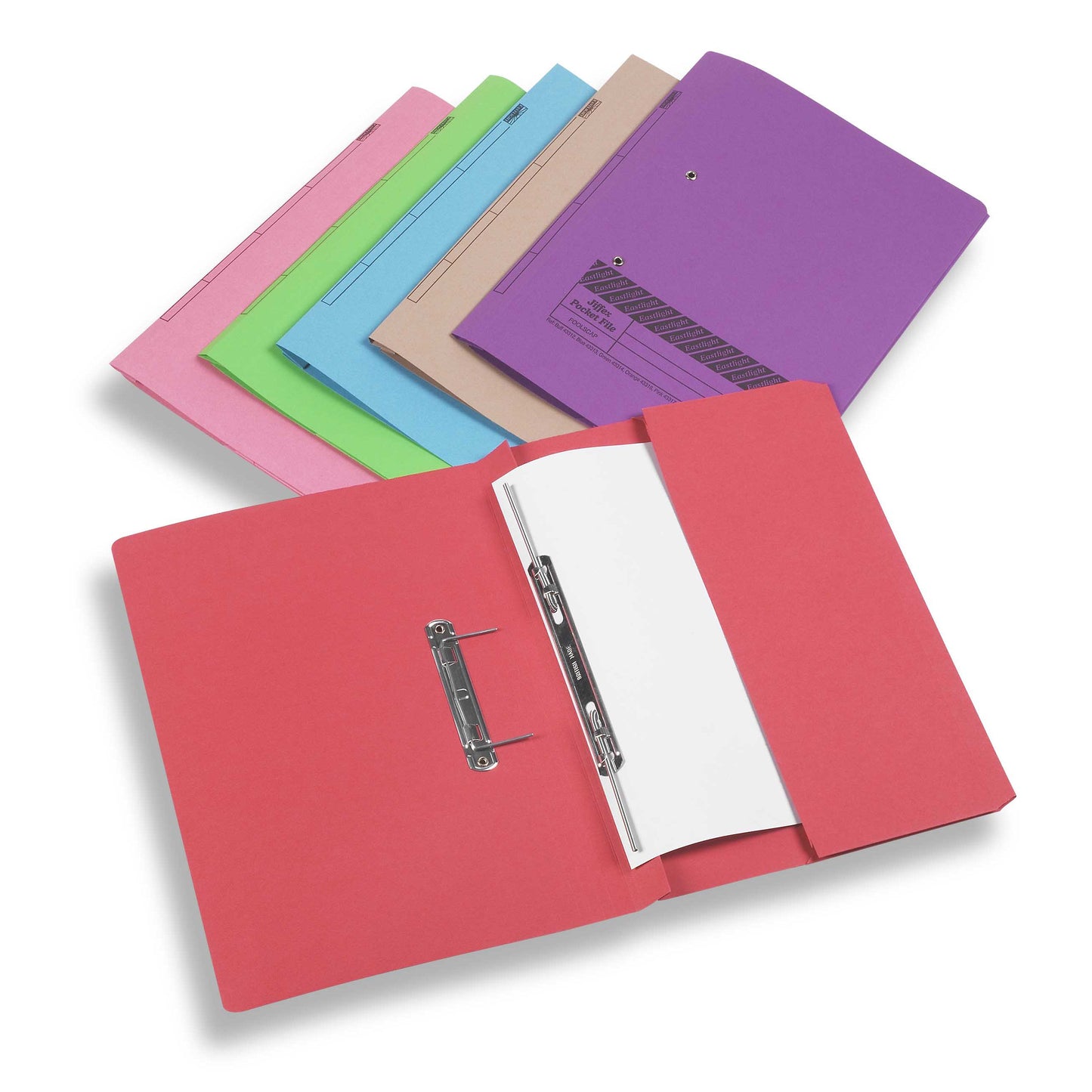 Rexel Jiffex Pocket Transfer File Foolscap Pink pack of 25 - Rexel Crystalfile
