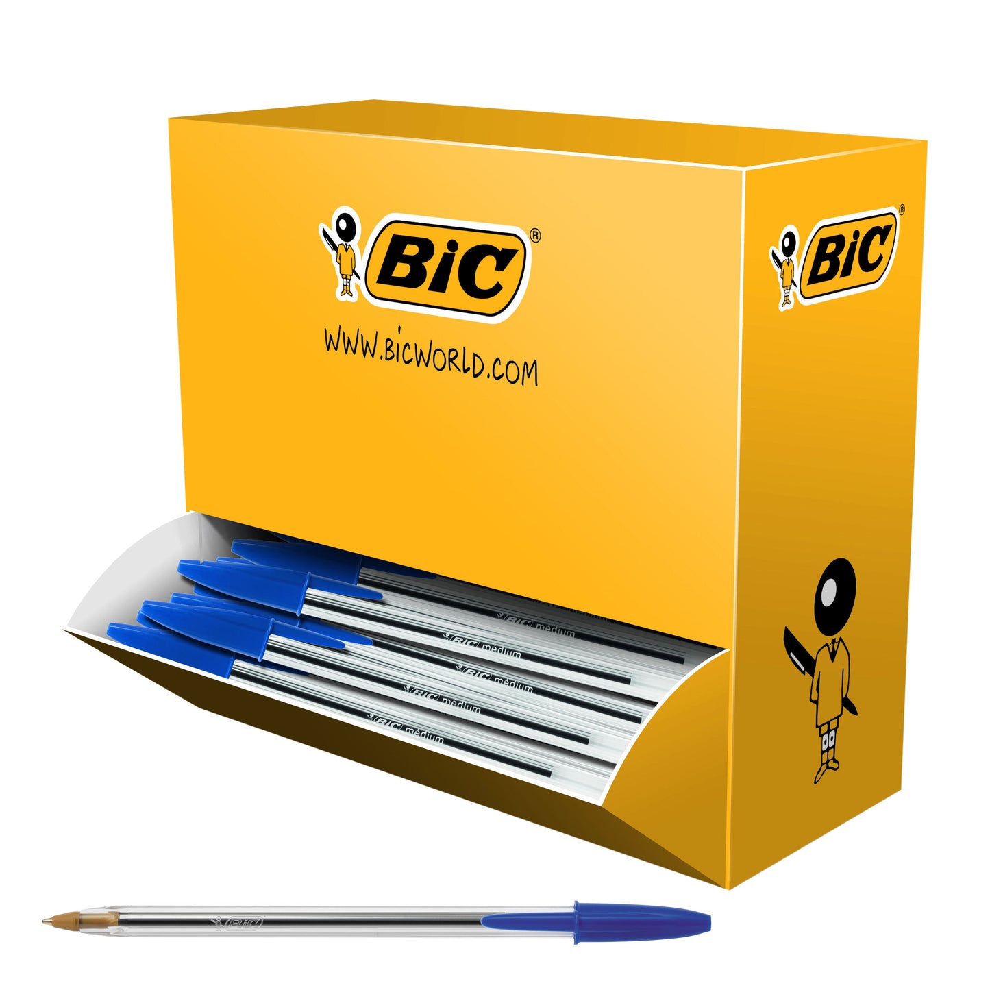 BIC Cristal Ball Pen Medium Blue 896039 pack of 100 - Bic