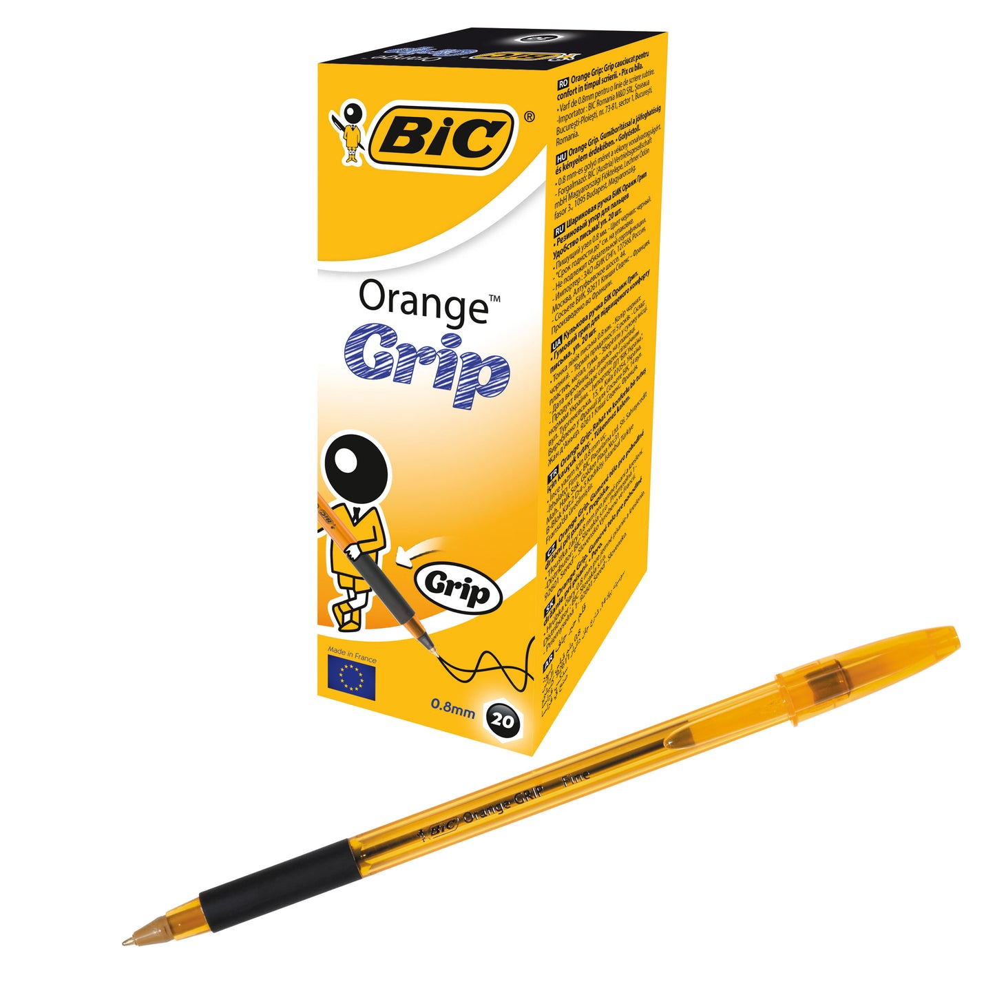 Bic Orange Grip Pen Black 811925 Pack Of 20 - Bic