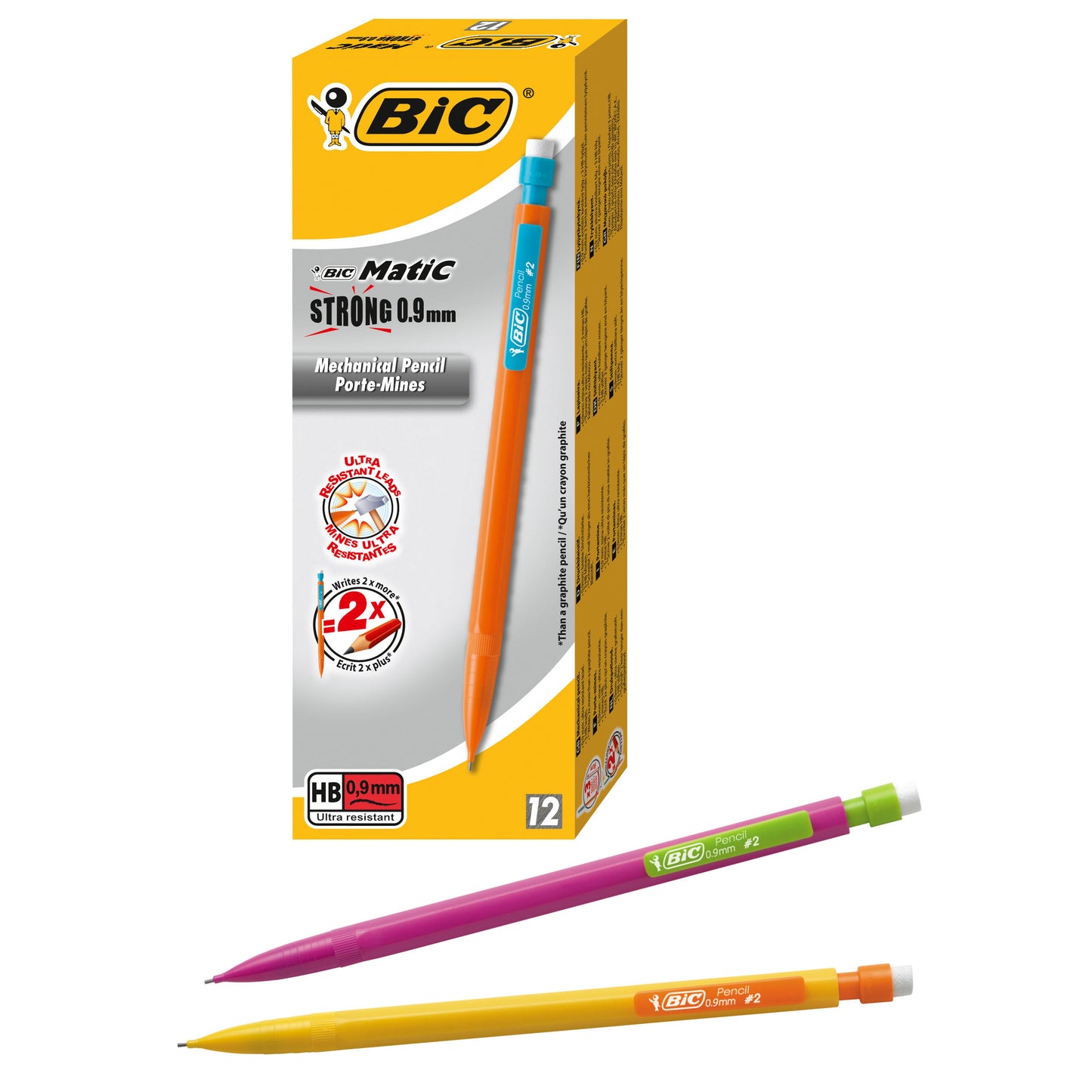 Bicmatic Strong Mech Pencil 0.9mm 892271 Pack Of 12 - Bic