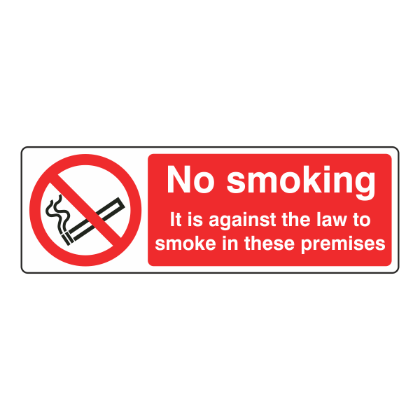 No Smoking It Is Against The Law On These Premises Sign - Medisigns