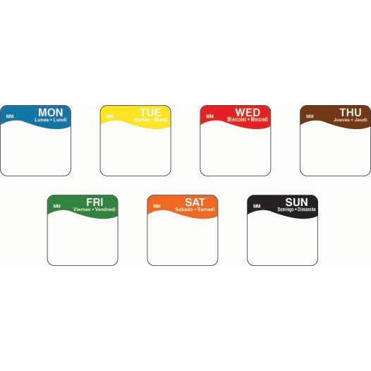 1" Removable 1/2 Square Label 7 x 1000 - Bunzl Catering Supplies