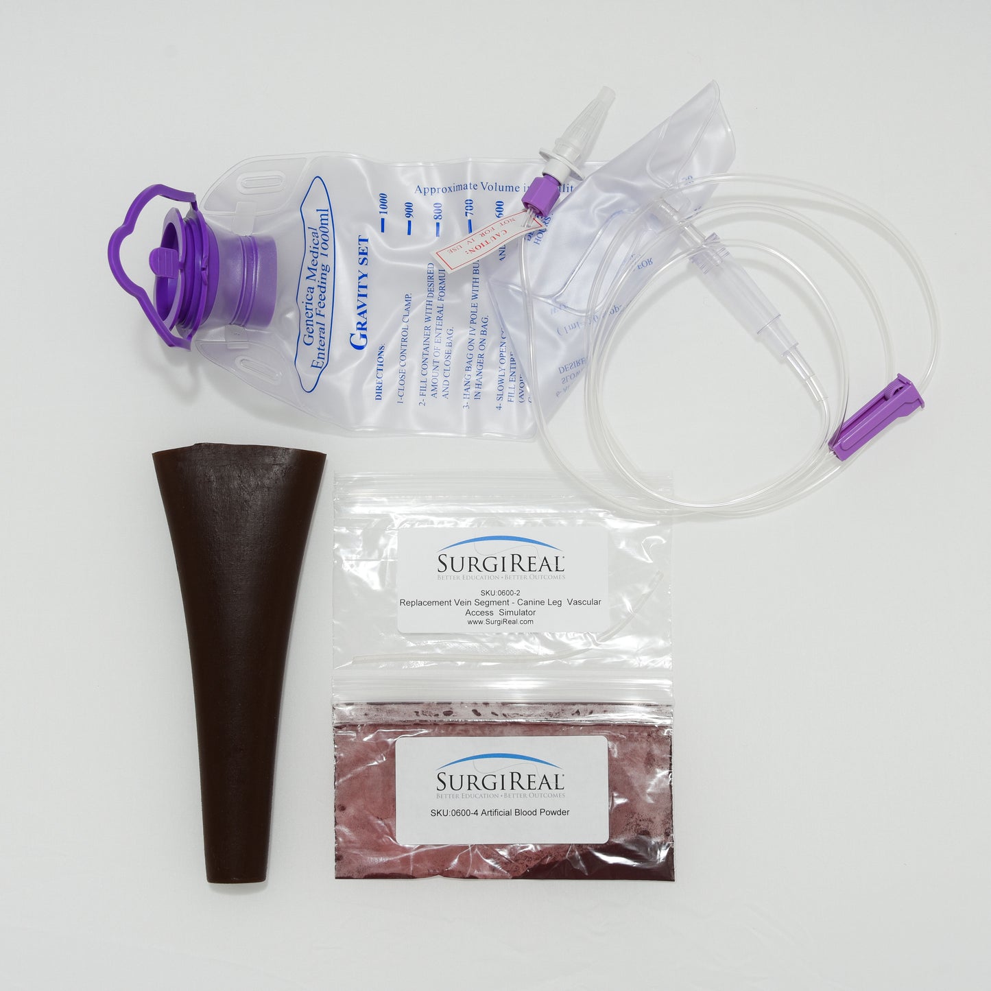 Replacement Bundle: Black Skin, Vein, Iv Bag & Artificial Blood Powder - Erler Zimmer