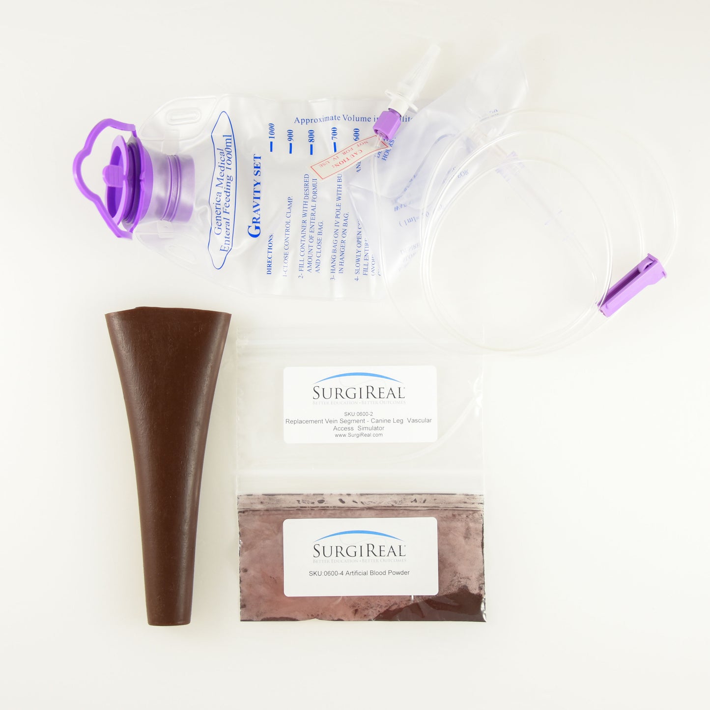 Replacement Bundle: Brown Skin, Vein, Iv Bag & Artificial Blood Powder - Erler Zimmer