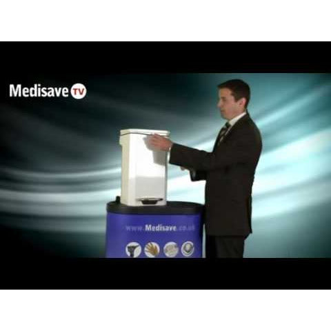 Flame Retardant Hands Free Bin - 50 litre White -