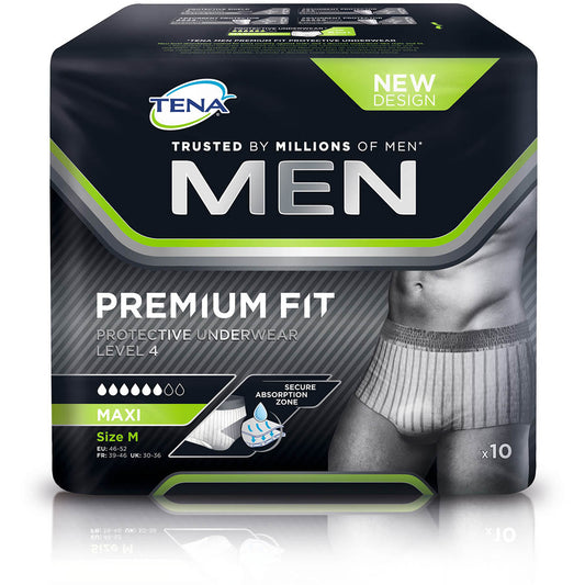 Tena Men Premium Fit Underwear - Medium - x 10