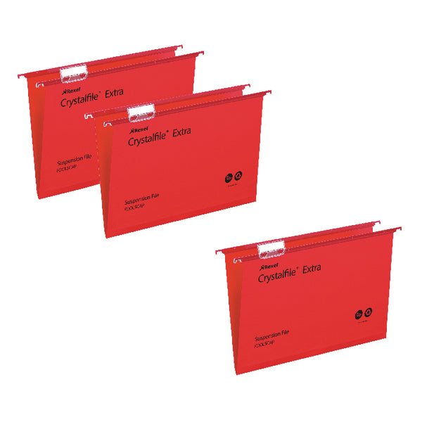 C/File Extra Sus Fc Std Red Pk25 70629 - Rexel Crystalfile