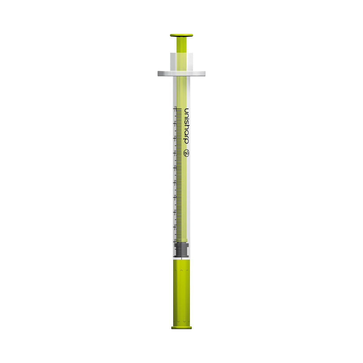 Unisharp 1ml Fixed 30G 0.5" Lime x 100 - Unisharp