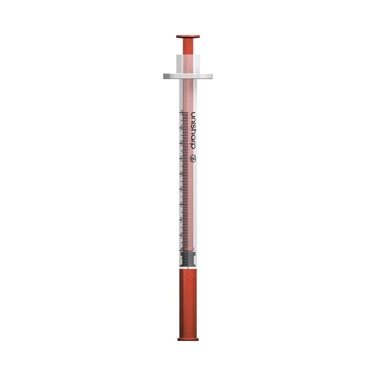Unisharp 1ml Fixed 30G 0.5" Red x 100 - Unisharp