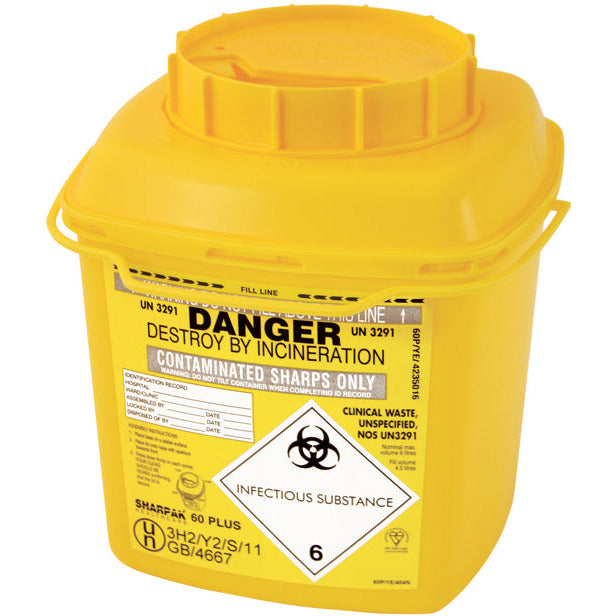 Sharpak 6L yellow lid - Sharpaks