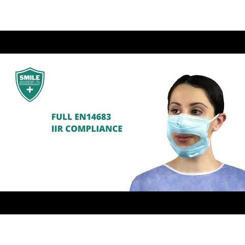 Smile Shield Transparent Face Masks With Clear Panel (Box of 50 Masks) - Smile Shield