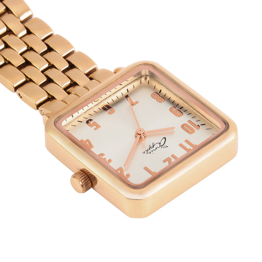 Annie Apple Nurses Fob Watch - Eunoia - Silver/Rose Gold - Link - 28mm - Annie Apple