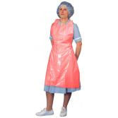 Disposable Polythene Aprons - Box of 100 in Red