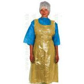 Disposable Polythene Aprons on ROLL - CASE of 1000 in Yellow