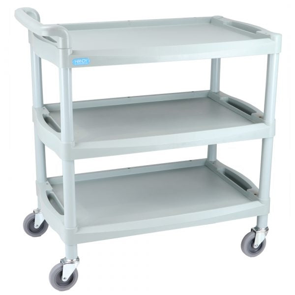 Handy Large Utility Trolley - 3 Shelves and Handle - Grey - Aspiration Life