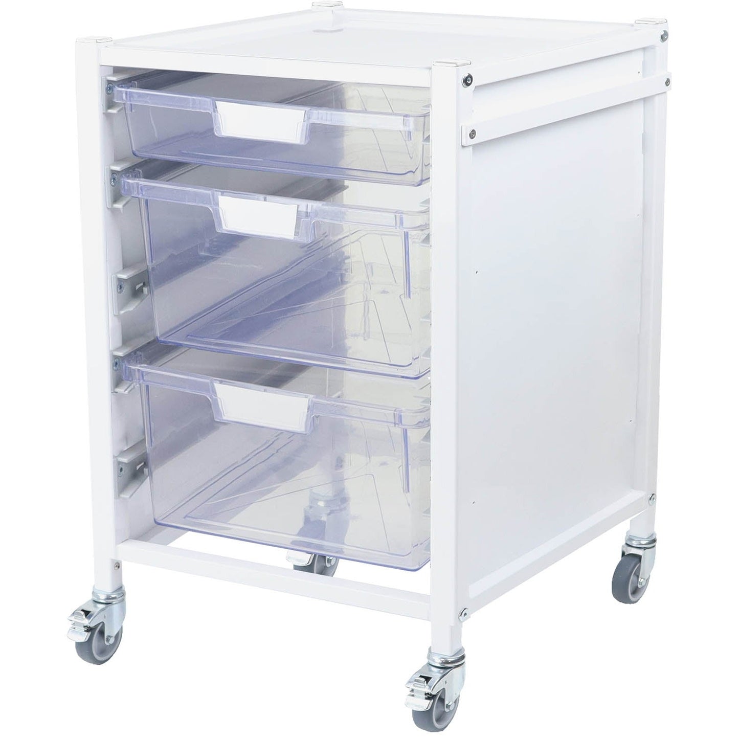 Attend 400 Medical Storage Trolley - 1 Clear Shallow Trays & 2 Deep Tray - Aspiration Life