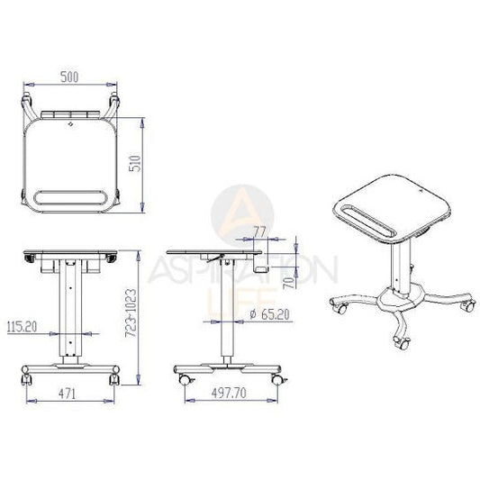Signal Secure Medical Laptop Cart – Adjustable Height - Aspiration Life