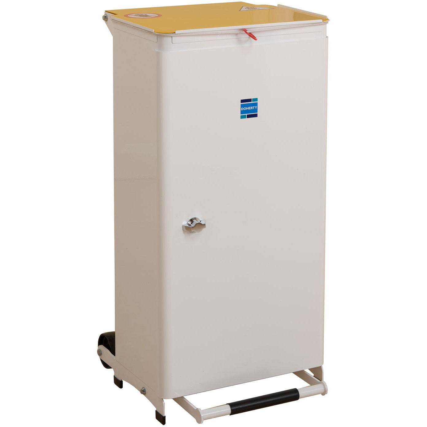 70 Litre Kendal Waste Bin with Solid Body, Yellow Lid -