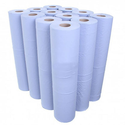 Essentials Blue Couch Roll 20" - 2ply - 40m x 500mm - Case of 12