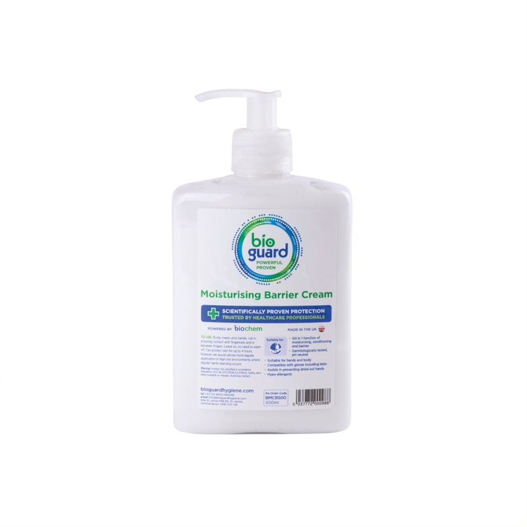 Moisturising & Barrier Cream - 500ml Pump Action Barrier Cream - Bioguard Hygiene