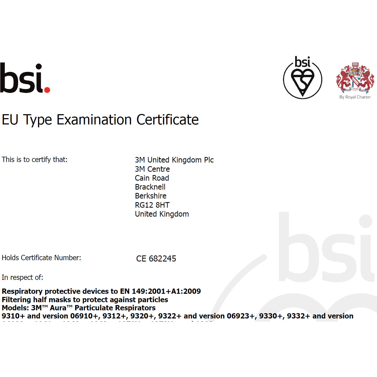 3M Aura 9330+ Respirator Type FFP3 Respirator Face Mask - Unvalved - 3M