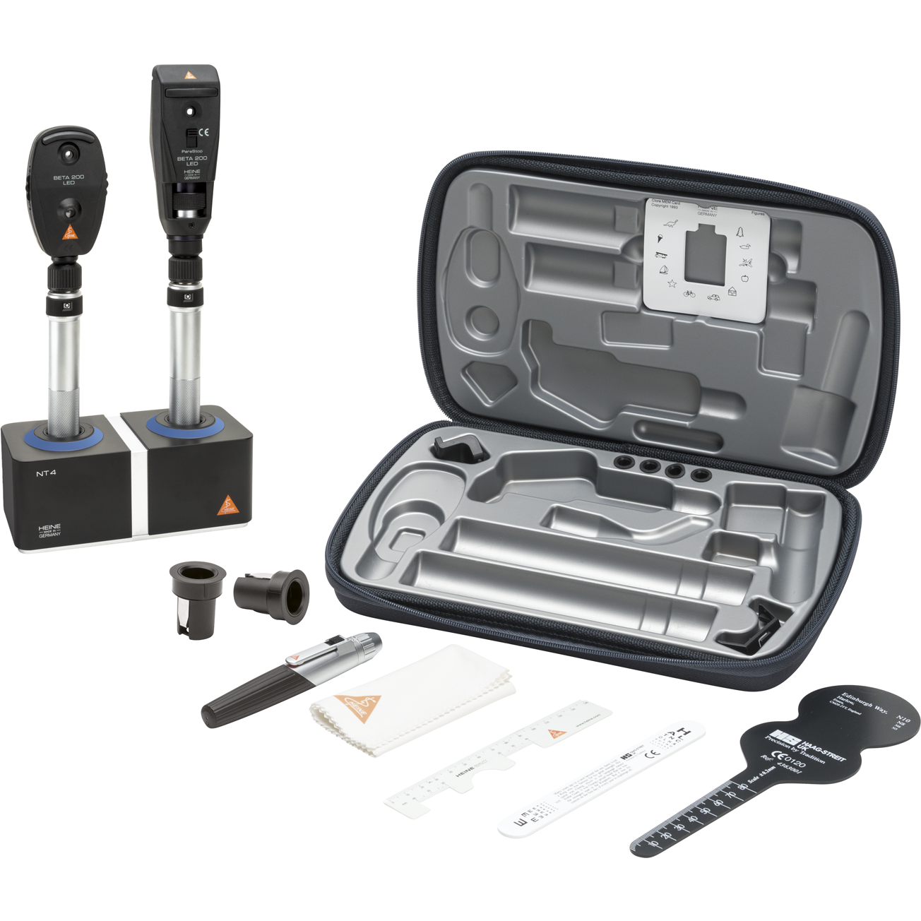 HEINE LED Ophthalmic Student Set "Classic" Slim Handle - Beta 200S LED Ophthalmoscope & LED Retinoscope - Heine