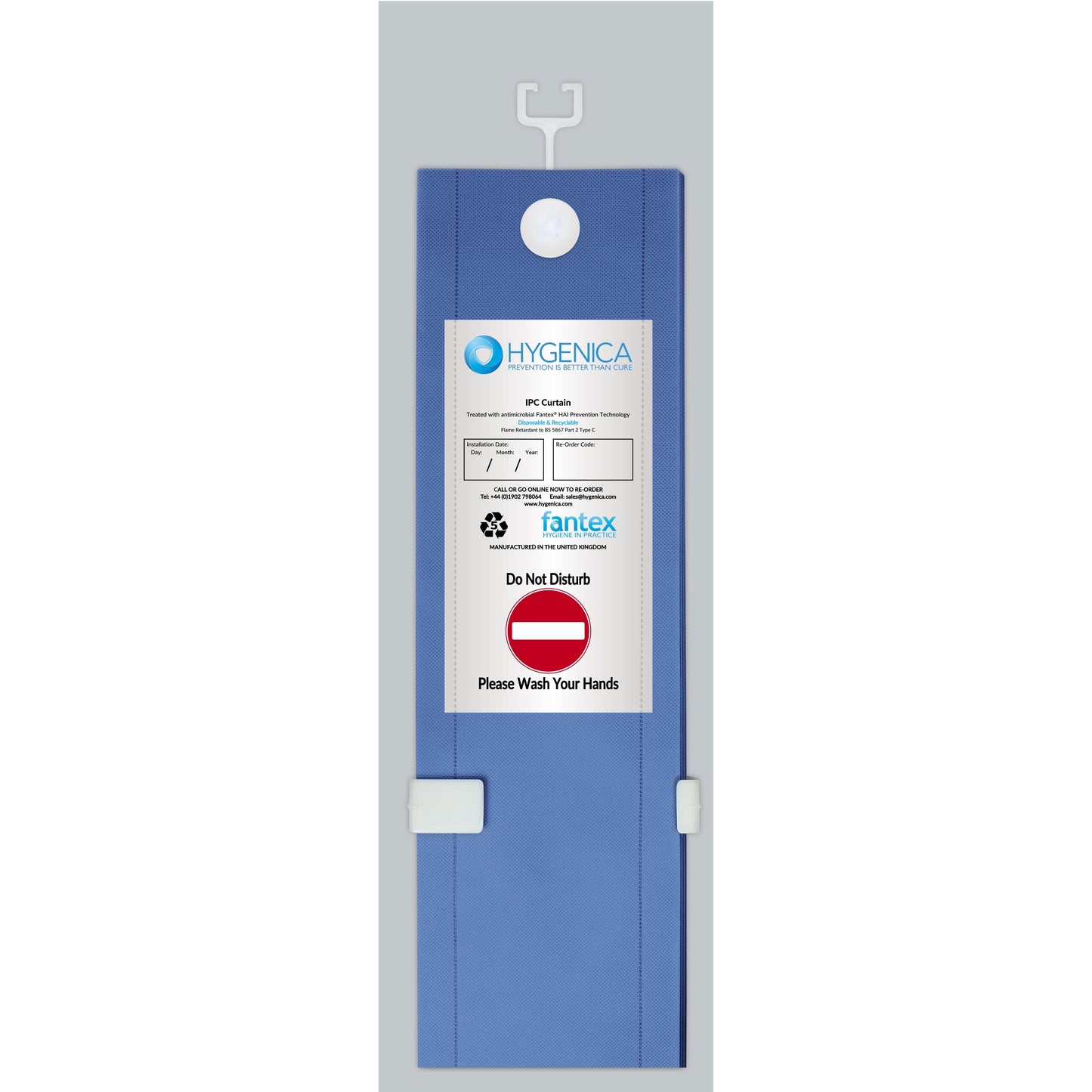 Fantex Disposable Antimicrobial Hospital Curtain - C-Fit - 4.5m x 2m -