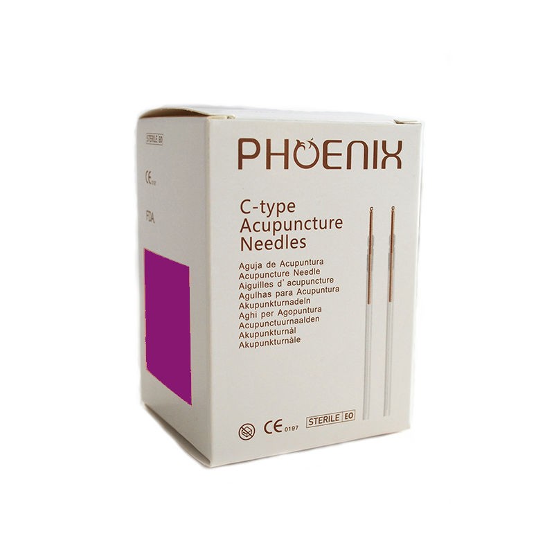 C-type copper acupuncture needles 0.25x25mm 5 in 1 guide tube - Phoenix Medical