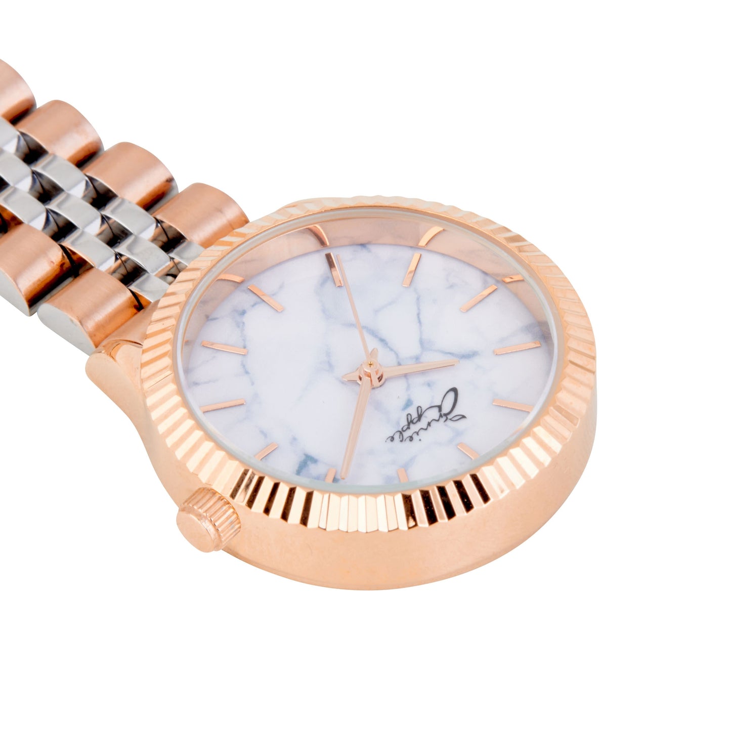 Annie Apple Nurses Fob Watch - Callista - Marble/Silver/Rose Gold - Link - 35mm - Annie Apple