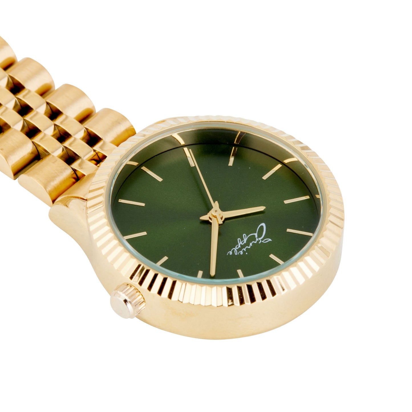 Annie Apple Nurses Fob Watch - Callista - Emerald/Gold - Link - 35mm - Annie Apple