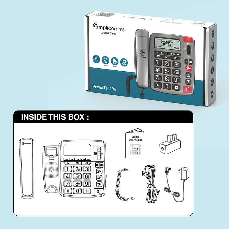 Amplicomms PowerTel 196 - Corded Phone - Amplivox