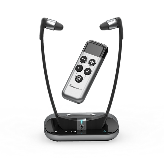 Amplicomms TV3500 Black/Silver - Headset - Amplivox