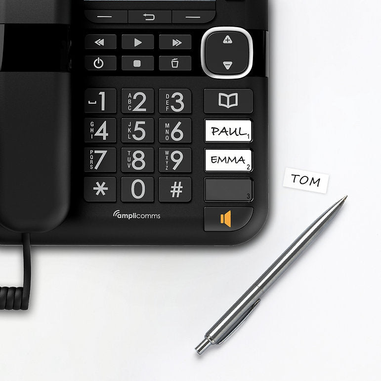 Amplicomms BigTel 1580 Combo Black - Cordless Phone - Amplicomms