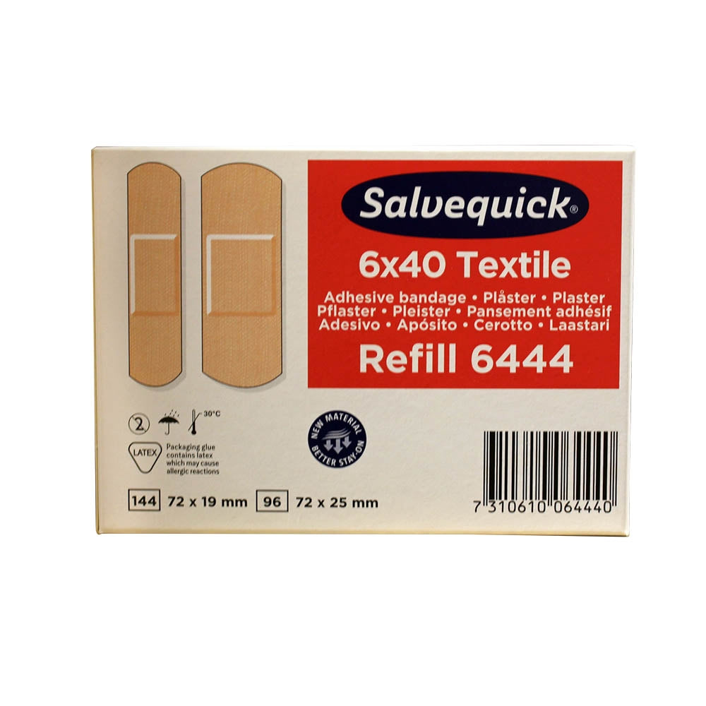 Salvequick Sterile Fabric Plaster, 6x Refills (240 Plasters) - Safety First Aid