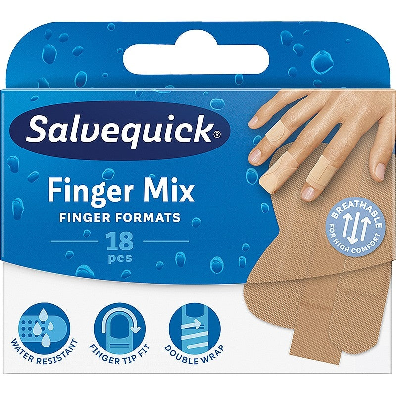 Salvequick Water Resistant Finger Mix Plasters - Safety First Aid