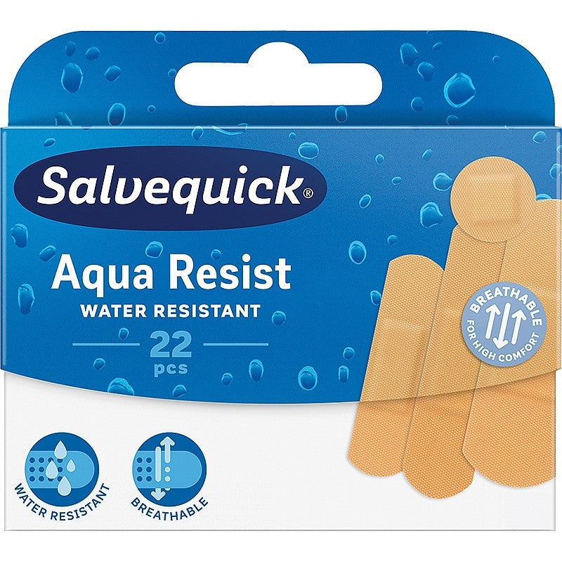 Salvequick Aqua Resist, Water Resistant Assorted Plasters - Safety First Aid