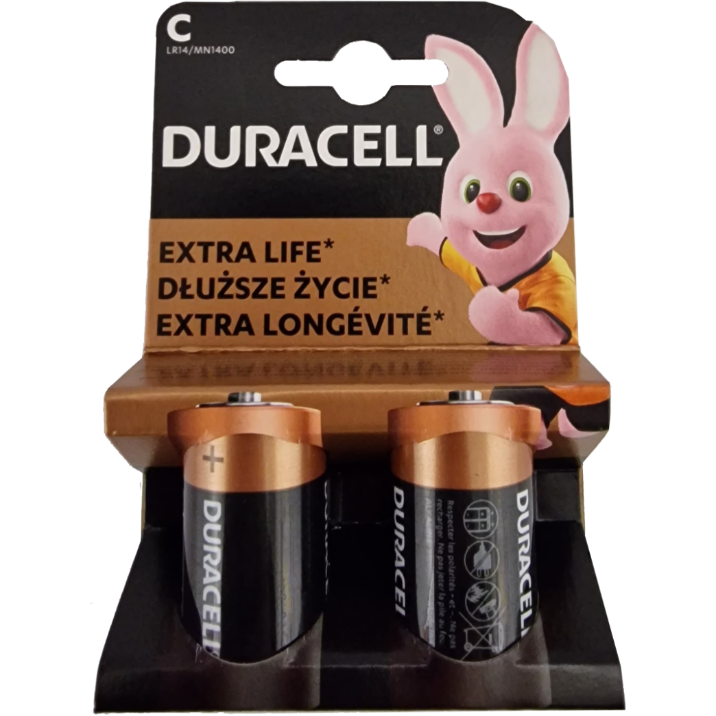 Duracell Plus C Cell Batteries 2 pack