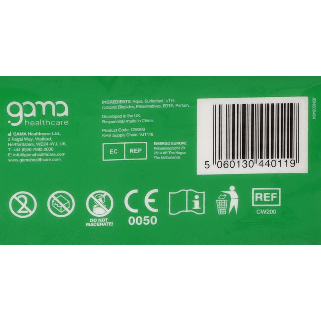 Clinell Wipes CW200 Universal Sanitising Anti-Bacterial x 200 - Clinell