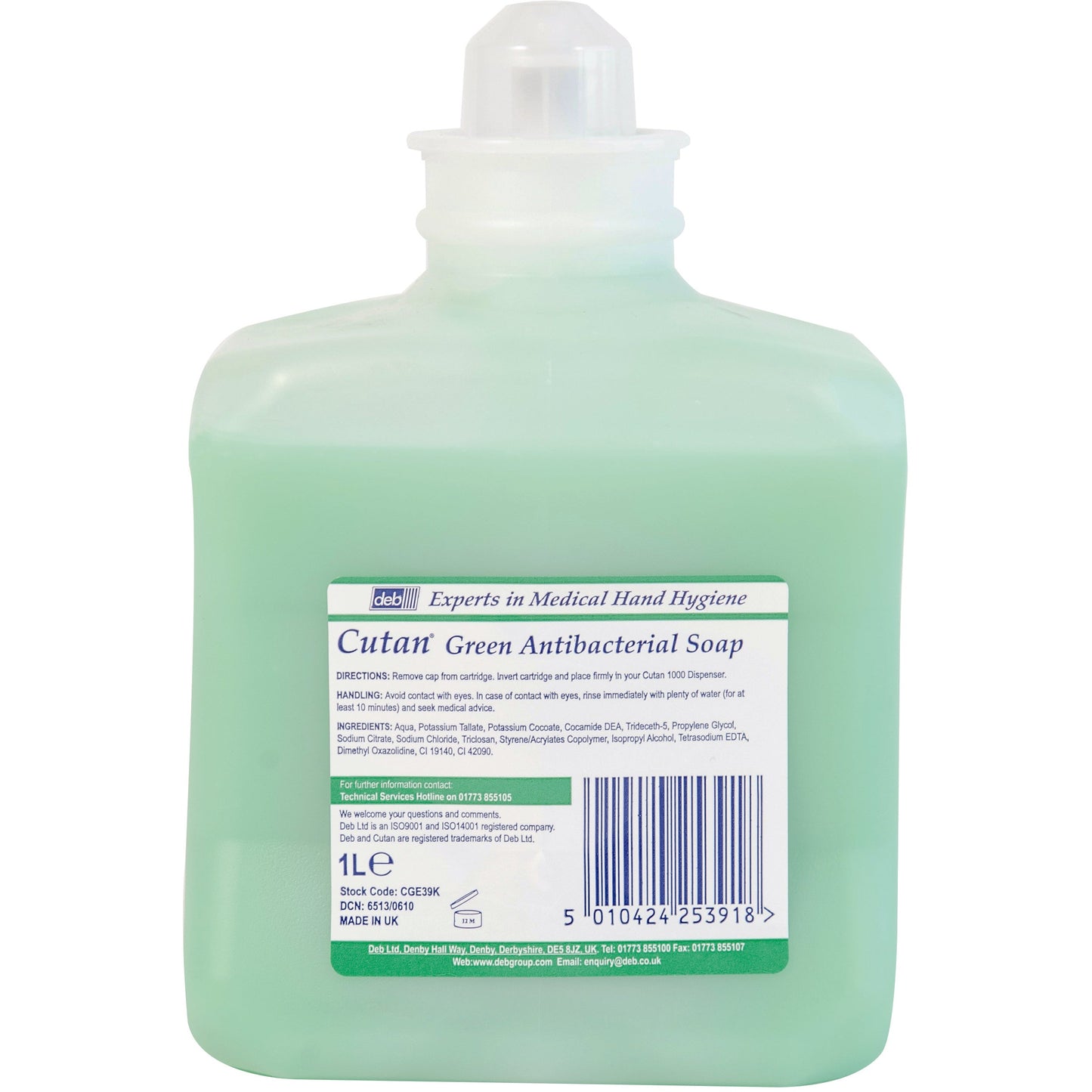 Cutan 1000 Green - Mild Antibacterial Soap - 1 Litre