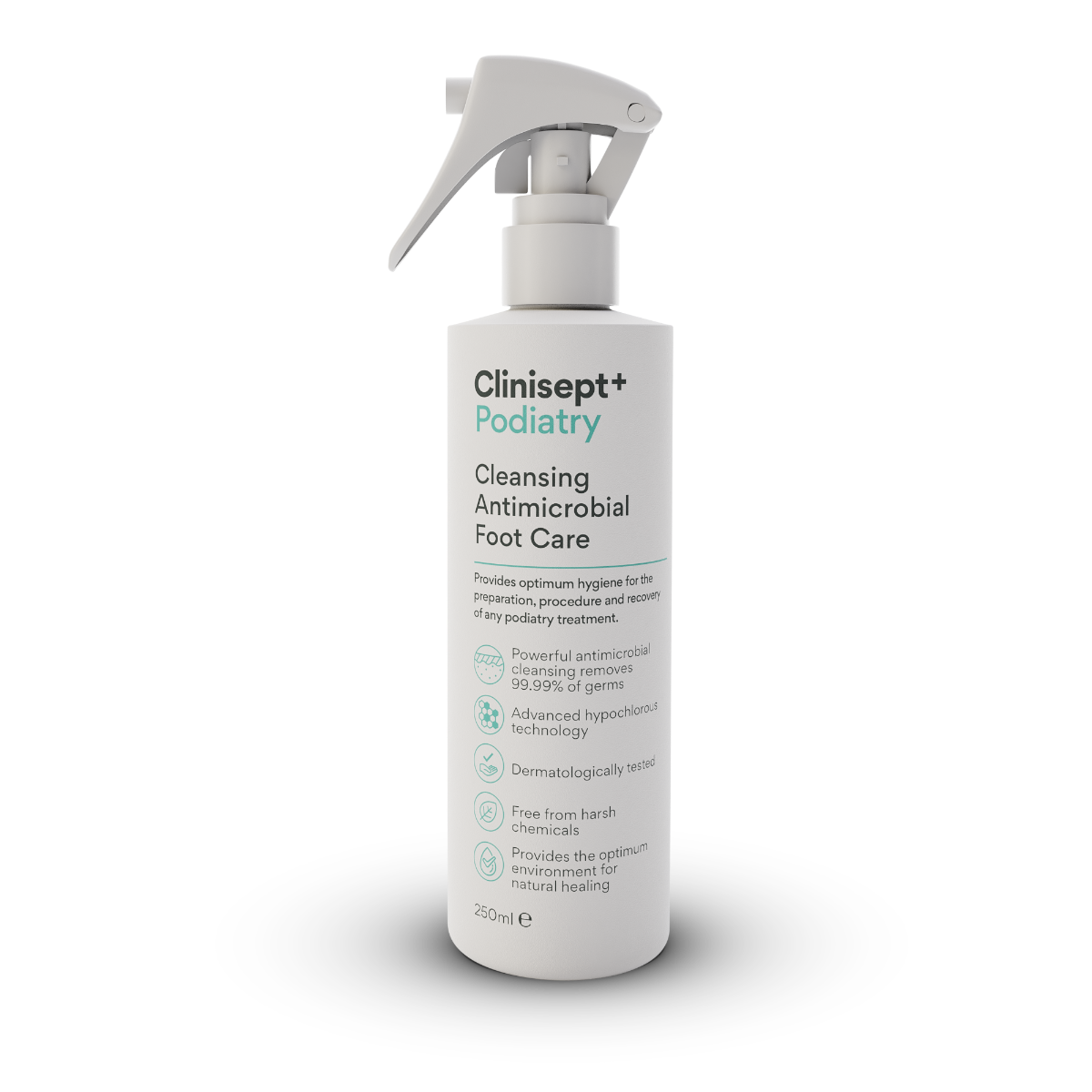 Clinisept+ Podiatry 250ml Trigger Spray Bottle (Professional & Home use)