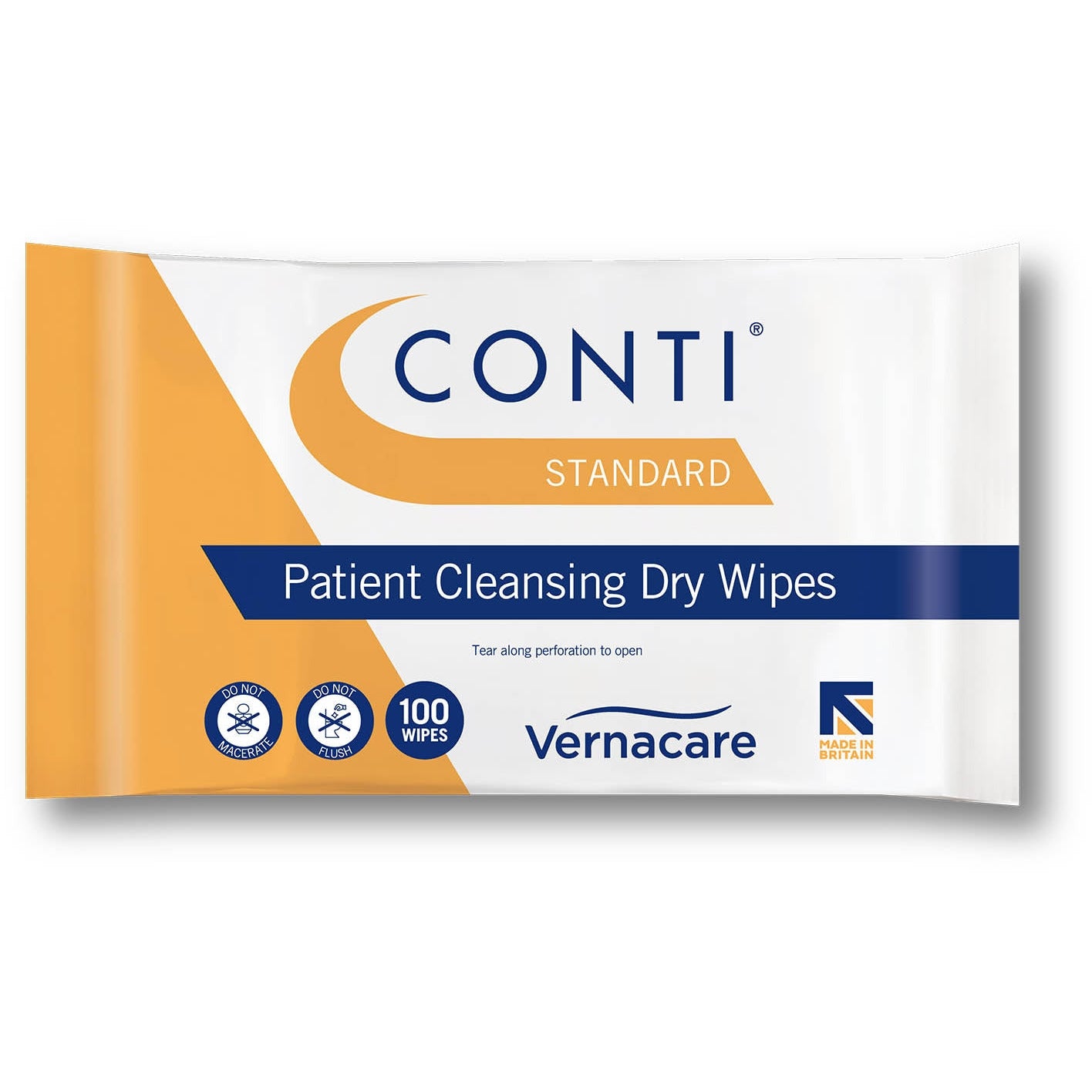 Conti® Standard Dry Wipe Regular 28x20cm - 100 Wipes - Vernacare