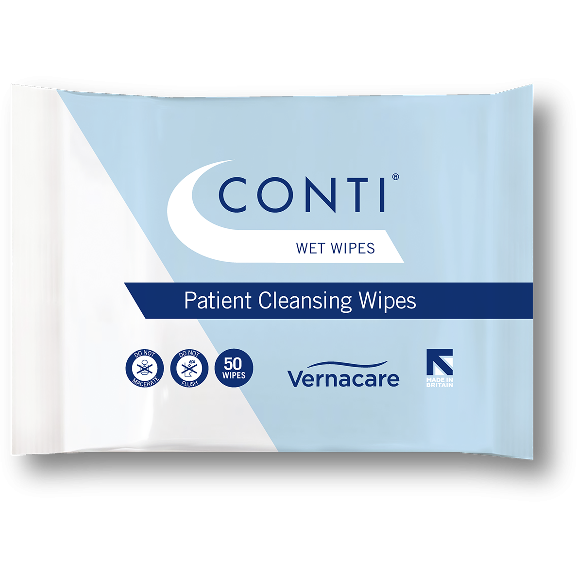 Conti® Wet Wipes 24 x 22cm - 50 Wipes - Vernacare