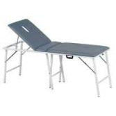 Portable Fixed Height Folding Couch: Grey Upholstery