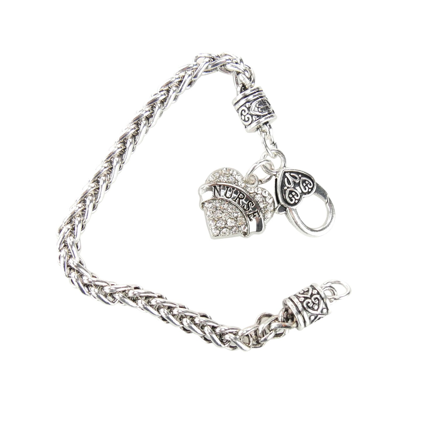 Silver Charm Bracelet with Nurse Charm