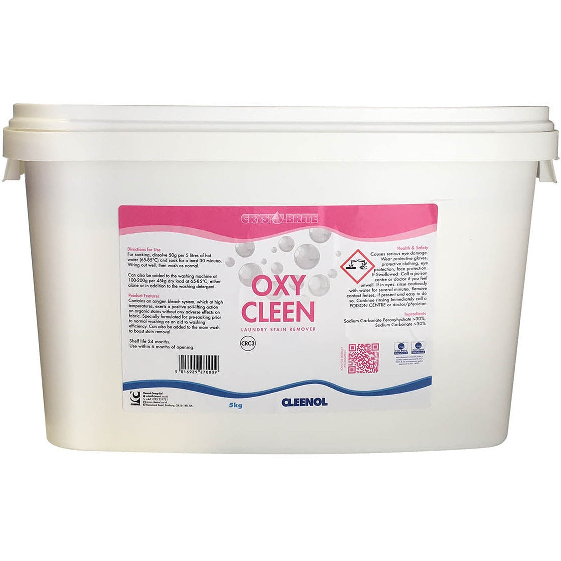 Oxy-Clean Stain Remover - 5kg Tub - Cleenol