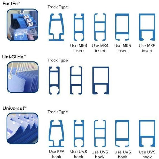 Marlux Fast Fit Track Glide Hooks (For Universal Curtains), Box of 200 - Marlux