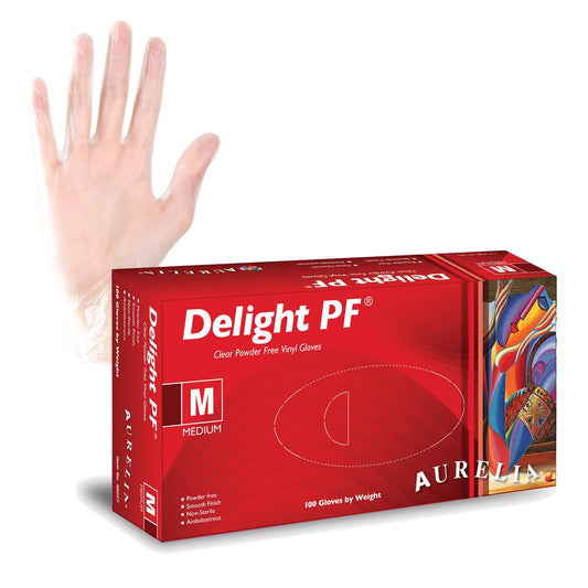 Aurelia Delight® 100 Powder-Free Vinyl Examination Gloves - Small (100) - Aurelia Gloves