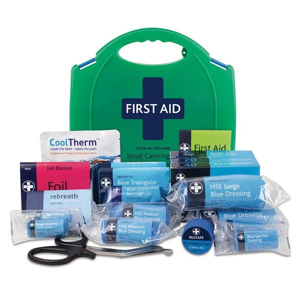 BS8599-1 Small Catering First Aid Kit in Glow In The Dark Aura Box - Reliance